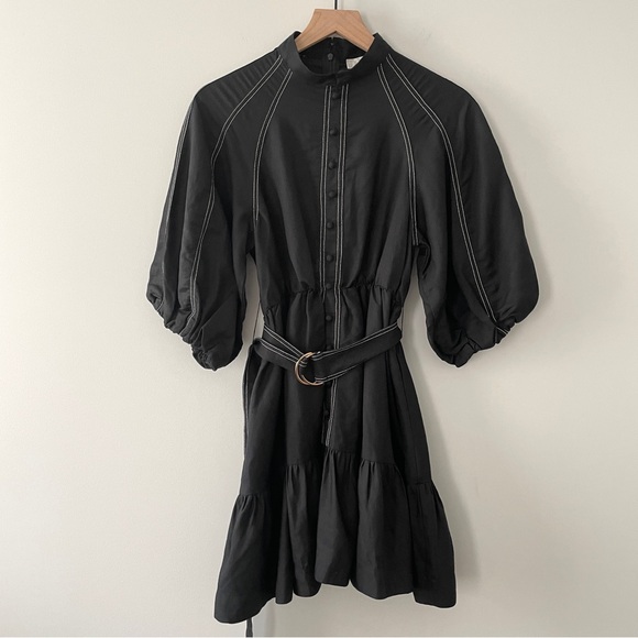 NWT Aureta Studio Florence Mini Dress Black Size Small - Picture 4 of 7